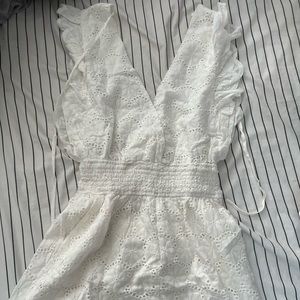 Lace eyelet romper